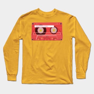 Cassette Tape (Carmine Pink Colorway) Analog / Music T-Shirt Long Sleeve T-Shirt